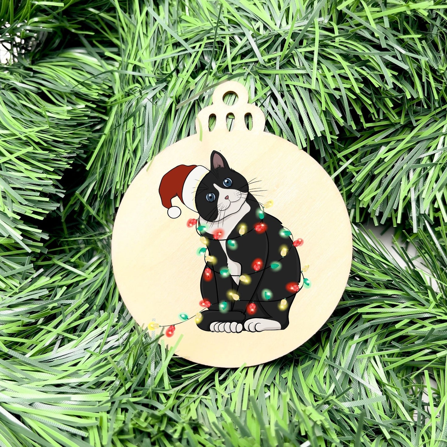 Merry Cat bauble, christmas ornament, christmas bauble, family ornament