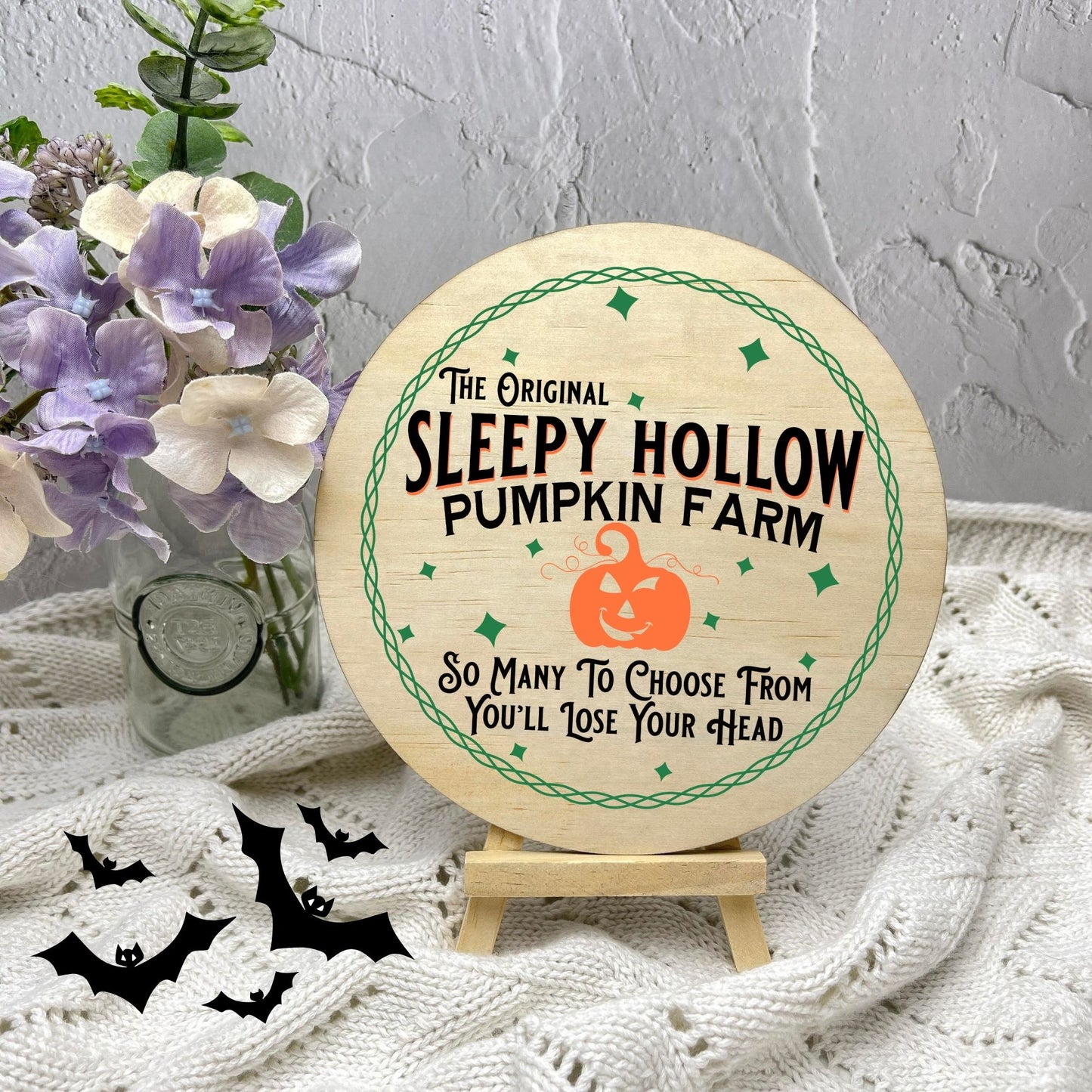 Sleepy Hollow Pumpkin Farm sign, Halloween Decor, Spooky Vibes, hocus pocus sign, trick or treat decor, haunted house h37