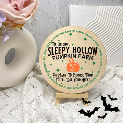 Sleepy Hollow Pumpkin Farm sign, Halloween Decor, Spooky Vibes, hocus pocus sign, trick or treat decor, haunted house h37