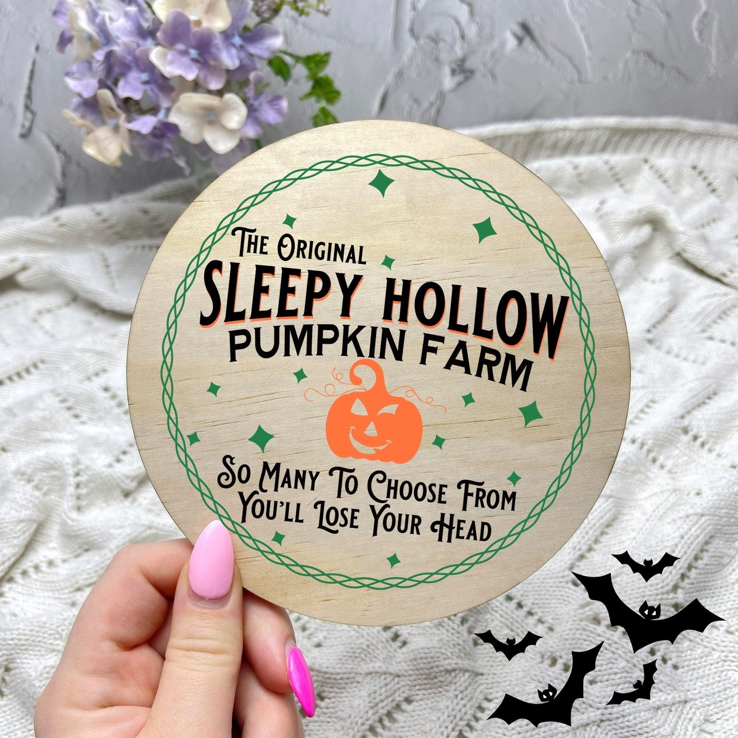 Sleepy Hollow Pumpkin Farm sign, Halloween Decor, Spooky Vibes, hocus pocus sign, trick or treat decor, haunted house h37