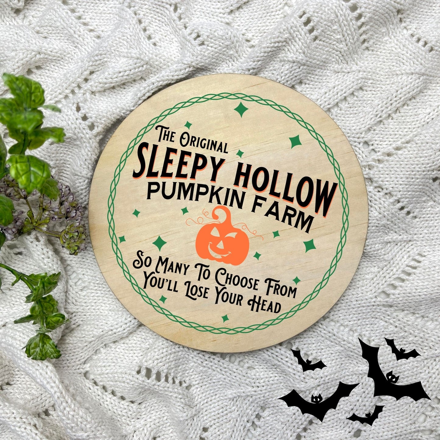 Sleepy Hollow Pumpkin Farm sign, Halloween Decor, Spooky Vibes, hocus pocus sign, trick or treat decor, haunted house h37