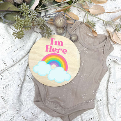 Rainbows newborn milestone discs, baby milestones, rainbow baby, rainbow nursery, IVF baby