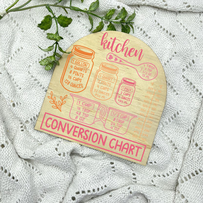 Kitchen Measurement Cheat Sheet magnet, measurements converter magnet, fridge magnet, kitchen conversions magnet