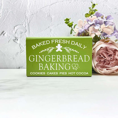 Gingerbread baking co sign, christmas wood signs, christmas decor, home decor