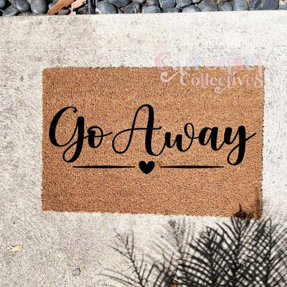 Go away doormat, custom doormat, personalised doormat, door mat