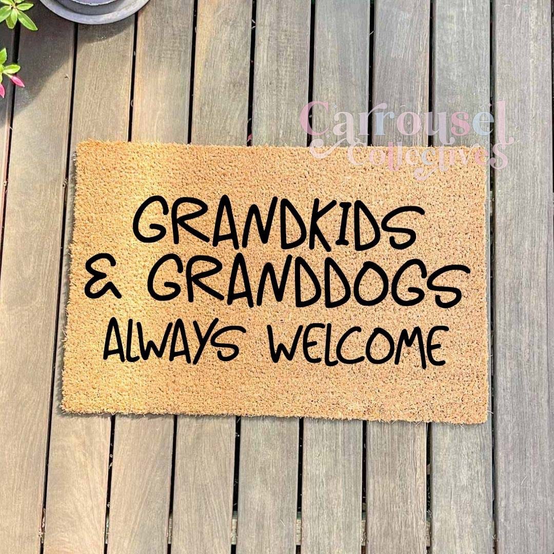 Grandkids and Granddogs always welcome doormat, custom doormat, personalised doormat, door mat