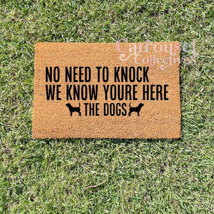 No need to knock, we know you're here #2 doormat, custom doormat, personalised doormat, door mat